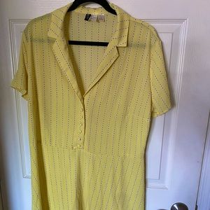 Button up shirt dress with collar